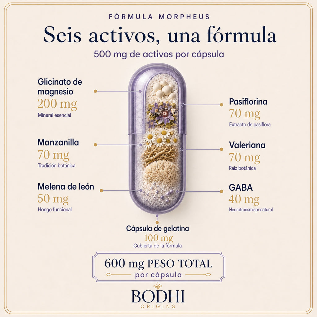 Morpheus — Fórmula nocturna · Sistema 4 en 1